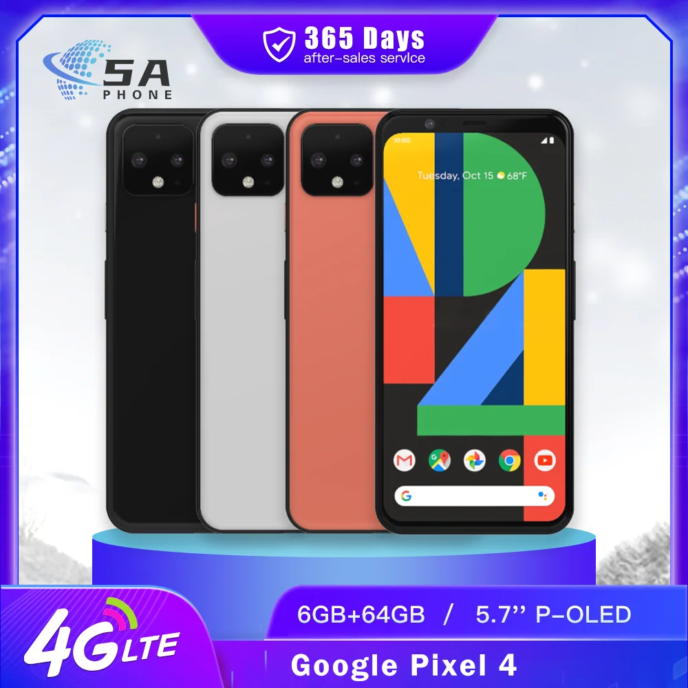 Original Google Pixel 4 4G LTE Mobile Phone Face ID 5.7