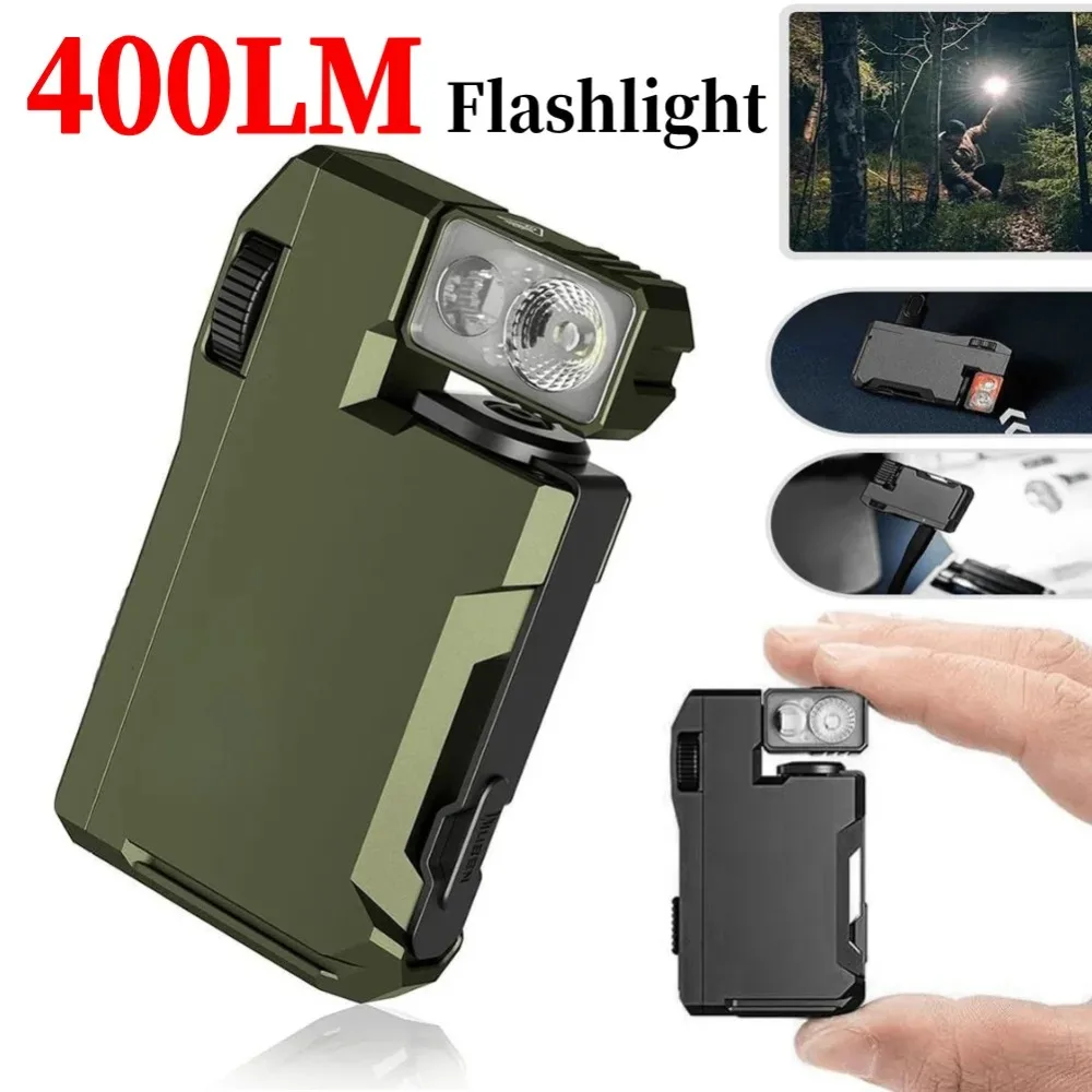 

400 Lumens Portable Rechargeable 3 Modes EDC Flashlight Bulit-in Battery Pocket Keychain Light for Outdoor Home Emergencies