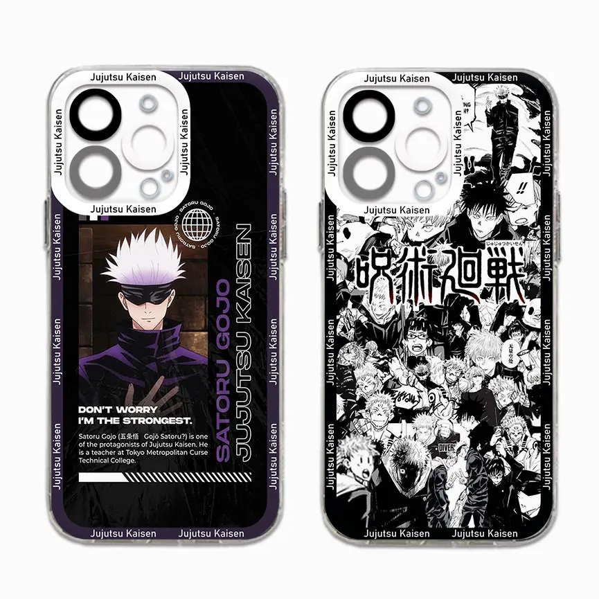 Jujutsus Kaisens Satoru Gojo Phone Case For iPhone 15 Pro Max 14 13 12 Mini 11 ProMax X XR XSMax 7 8 Plus SE20 Transparent Cover