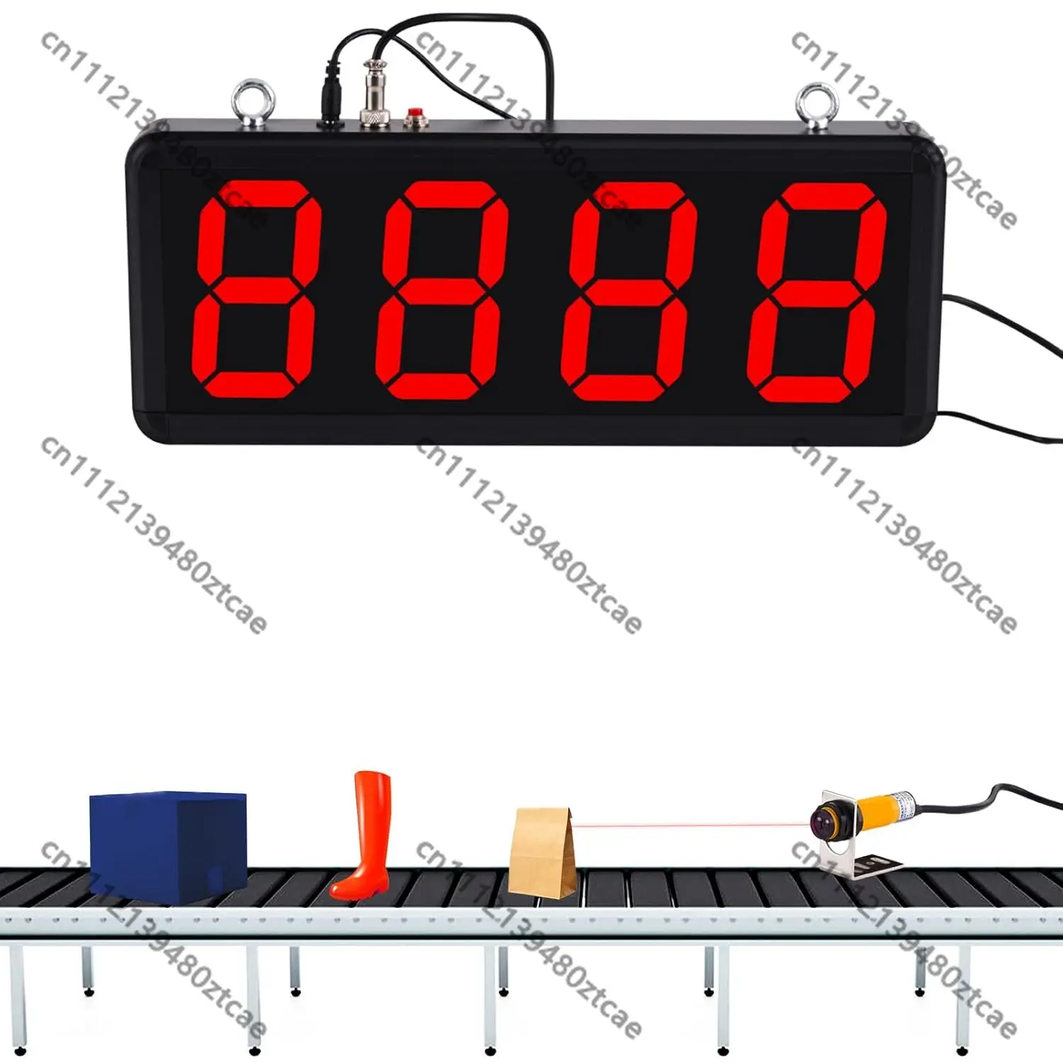Digital Counter Led Counter with Infrared Sensor 4in Red Number Display Counts 3/4/5/6 Bit Counter for Conveyor Belts 100-240V