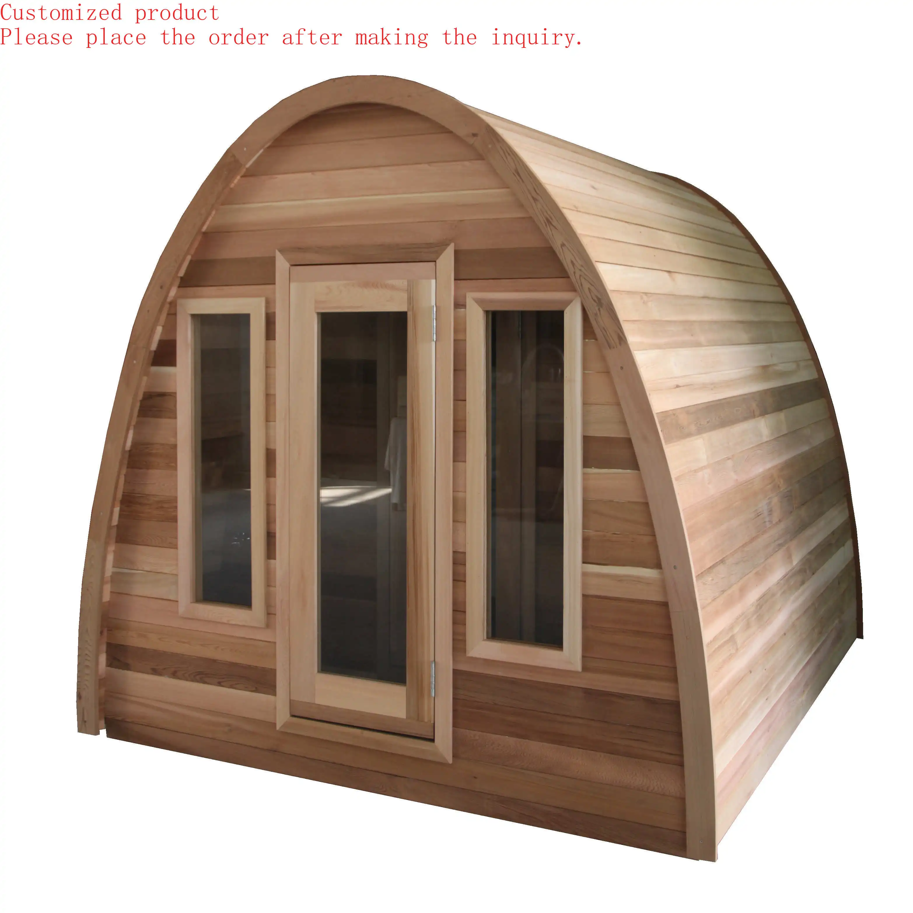 

Customization.4/6 Persons Capacity Cedar Sauna Outdoor Dry Steam Sauna Garden Barrel Sauna Wholesale
