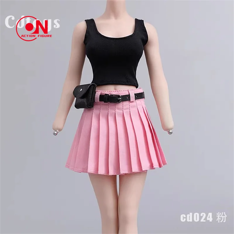 cdtoys cd024 Escala 1/6 Falda plisada femenina Chaleco Conjunto de cinturón Modelo de ropa Ajuste 12 ''TBL PH JO Soldado Figura de acción Cuerpo Muñecas