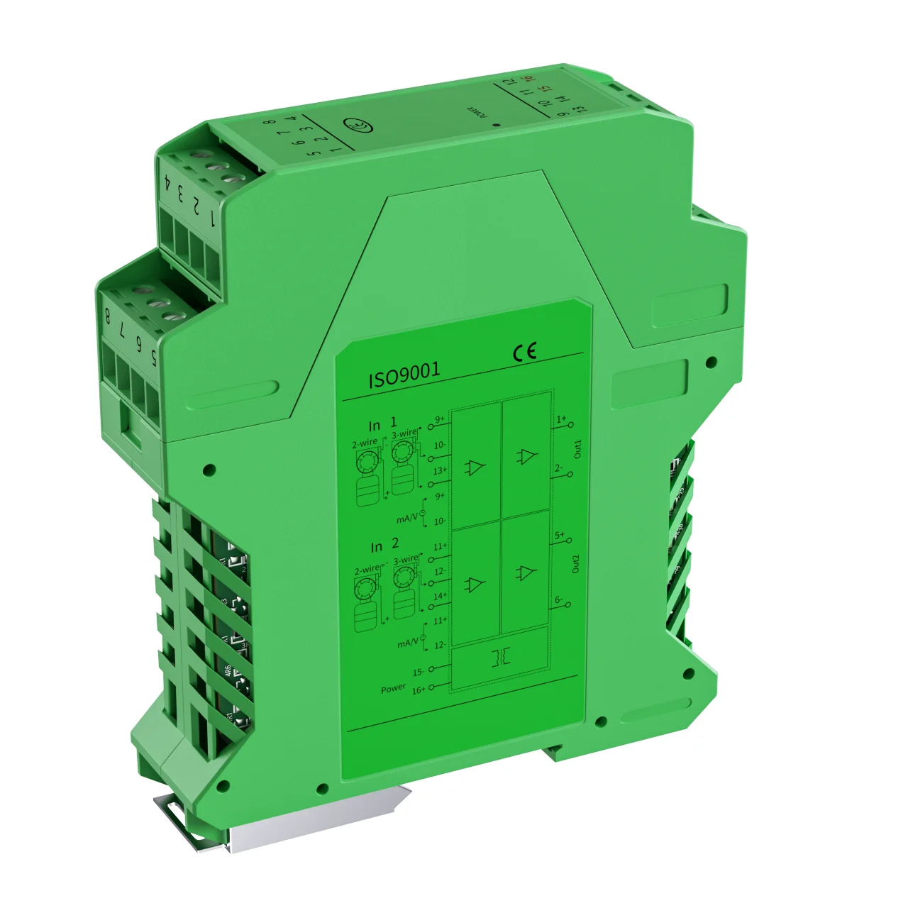 DC Signal Isolator Converter 4-20ma to 0-10v Analog Signal Converter 1 In 1 Out DC Signal Isolator 4 20ma to 0 10v Converter