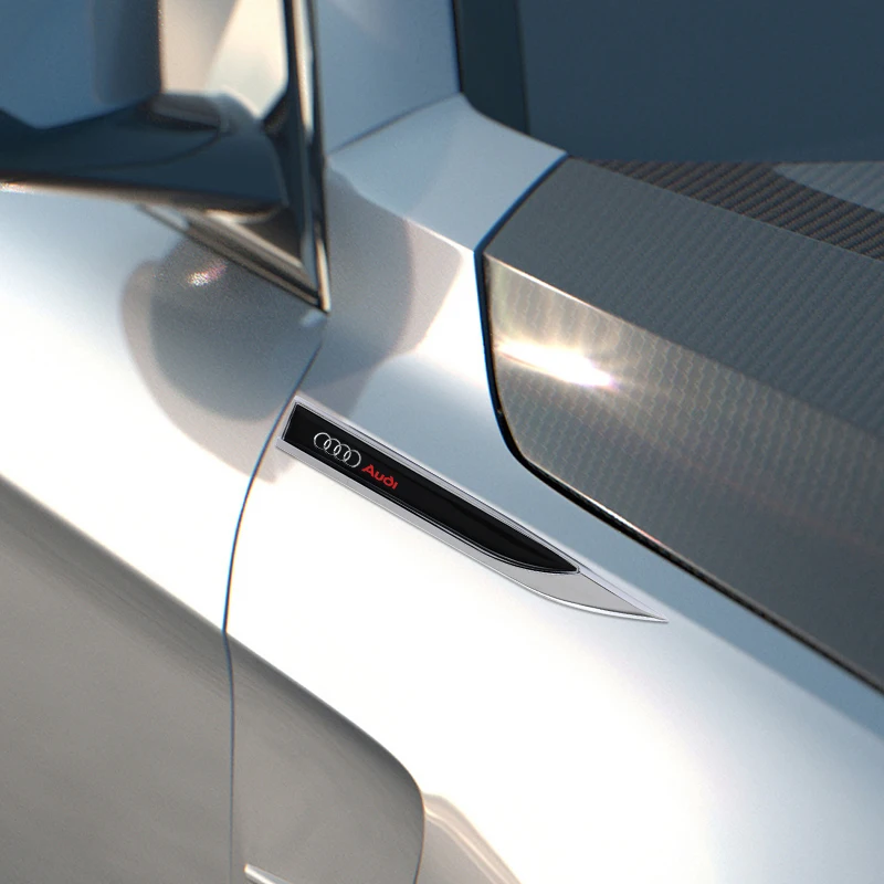 

2025 2 шт., наклейки на боковое крыло автомобиля, нож, эмблема, значок, наклейки, отделка, стильный логотип для Audi A3 A4 A5 A6 A7 A8 S3 S4 Q2 Q3