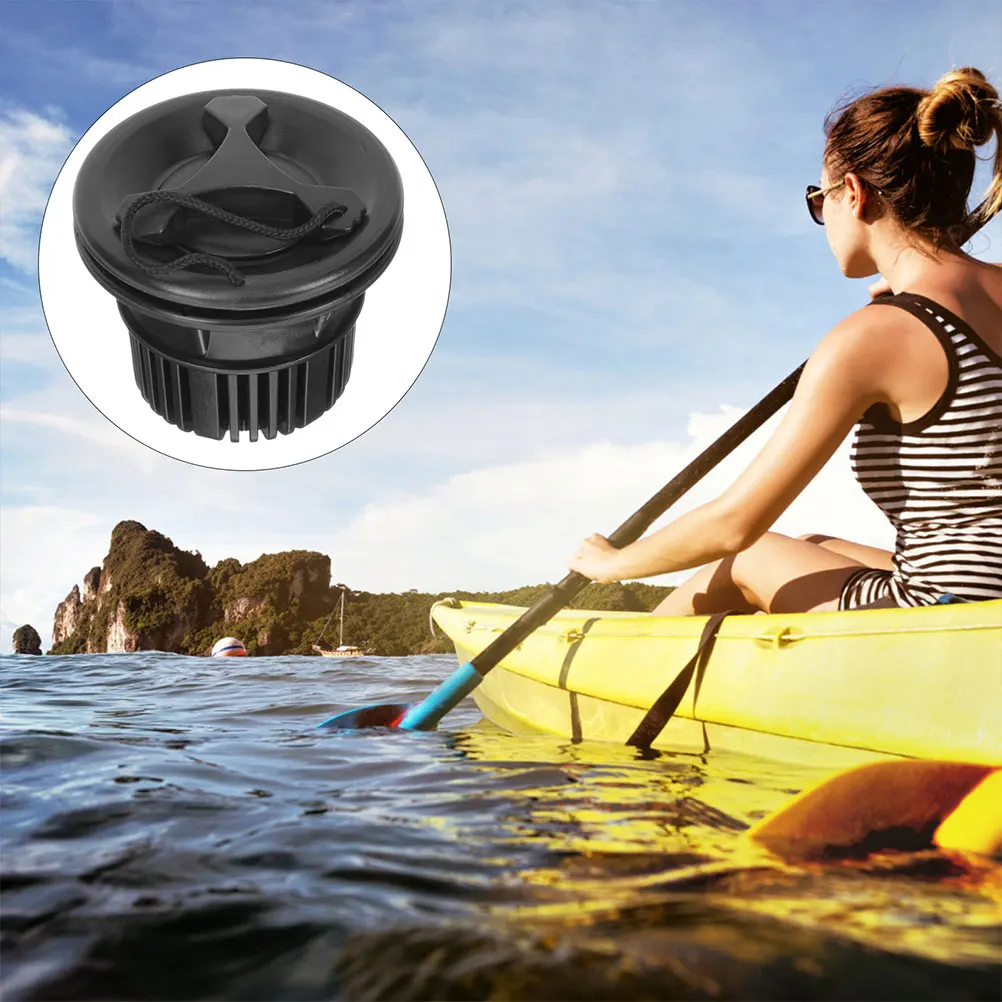 

2pcs Kayak Accessories Black Boat Air Valve Adapter Inflatable Kayaks Rubber Boats Fishing Boats High Pressure Check Valve Air