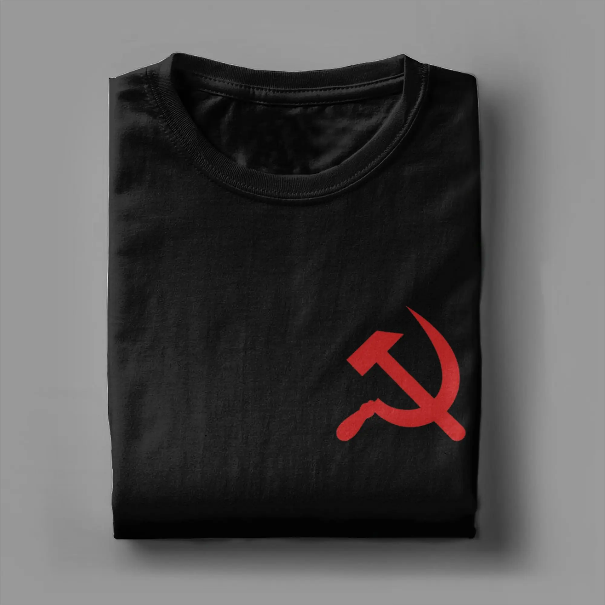 Hammer and Sickle CCCP Soviet Union Coat of Arms T Shirt Men's 100% Cotton Cool T-Shirts Round Neck Tee Shirt Short Sleeve Tops