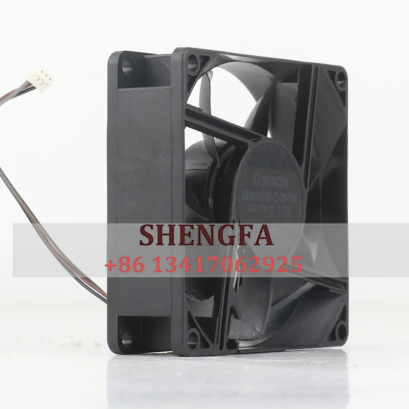 EE80251S1-D170-F99 DC 12V 1.7W 3-pin connector 80mm 80x80x25mm Server Square cooling fan for SUNON