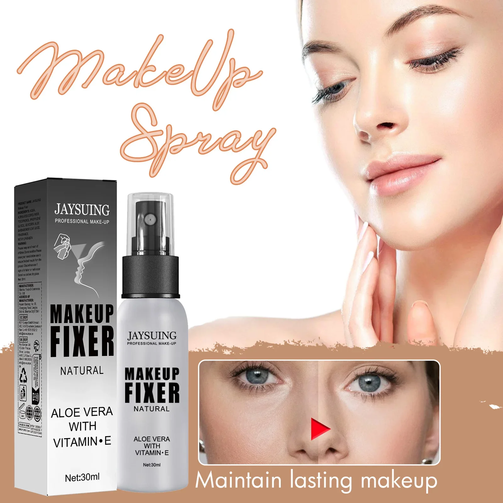 3pcs/set Makeup Setting Spray Long Lasting Sweatproof Oilfree Waterproof Matte Non-sticky Refreshing Quick Fixer Spray Makeup