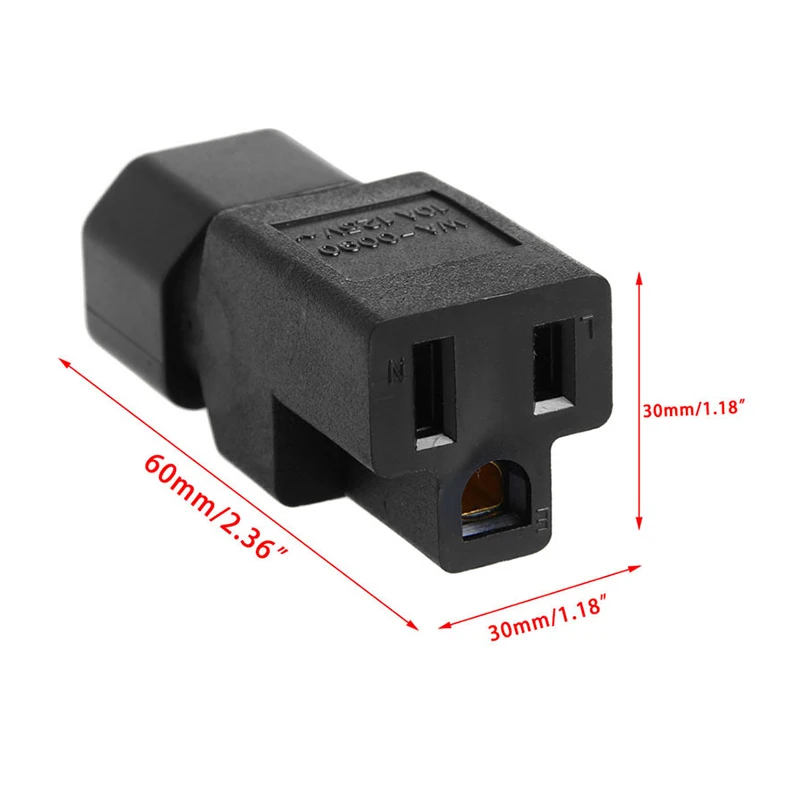 

IEC 320 C14 to Nema 5-15R AC adapter,IEC 3Pin Male to US Female Computer room server power conversion adapter AC PLUGUE