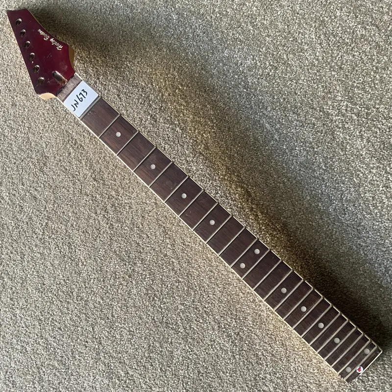 JN673 24 Frets Floy Rose Guitar Semi Finishing 6 String Electric Guitar Neck Genuine HarleyBenton with Surface Damages Cracks