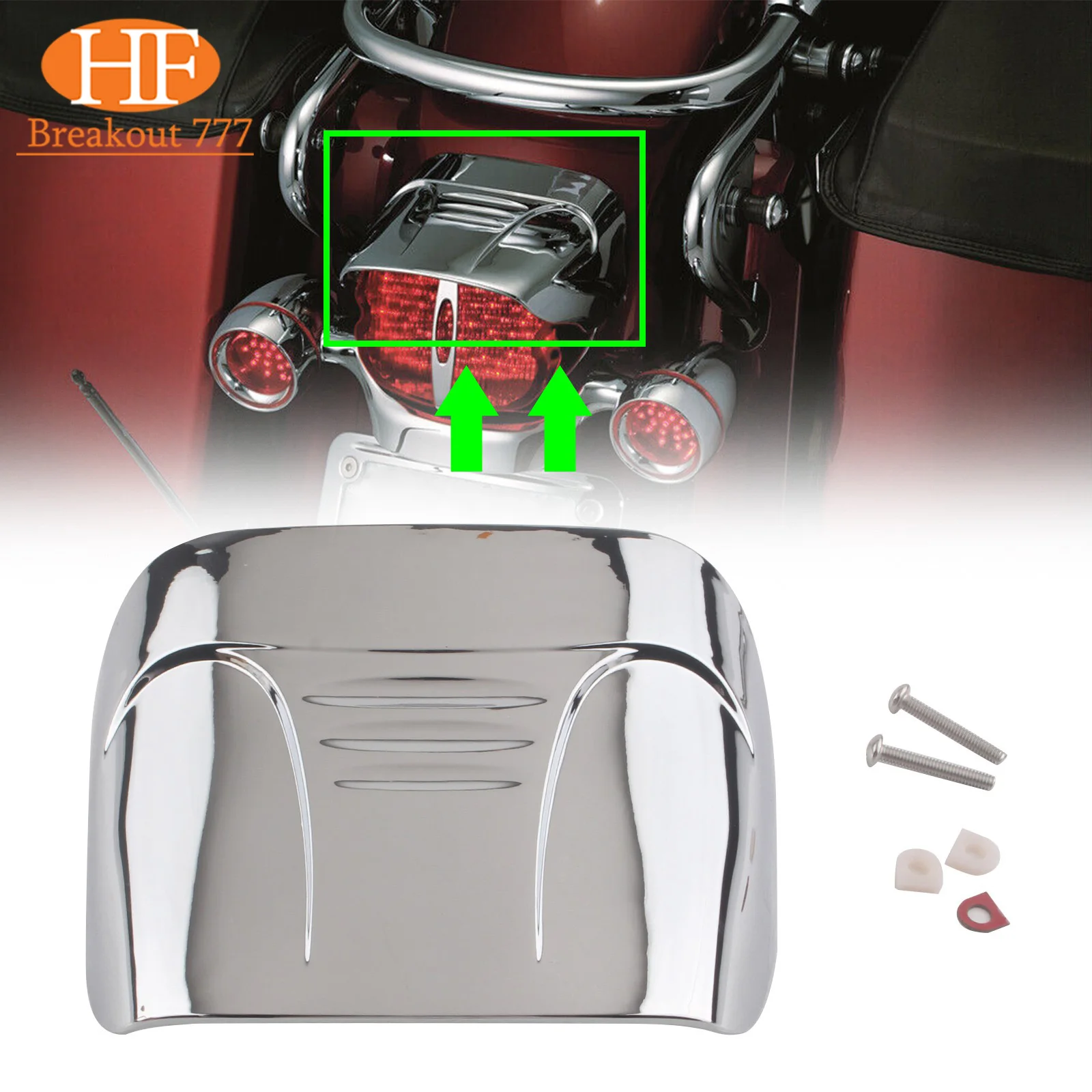 

Motorcycle Chrome Taillight Visor For Harley 1973-2020 H-D Models with Conventional Fender Mounted Taillights