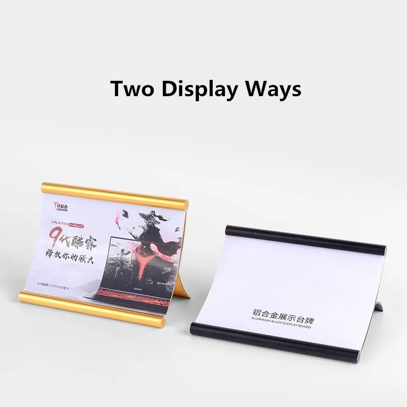 5 Pieces 120x82mm Metal Table Sign Holder Stand Price Label Card Tags Advertising Menu Paper Holder Photo Picture Poster Frame