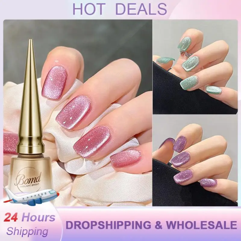 Gel magnetik mata kucing kristal 15ML, Cat kuku lem variasi seni kuku pernis berkilau Gel UV untuk desain seni kuku 2023 baru