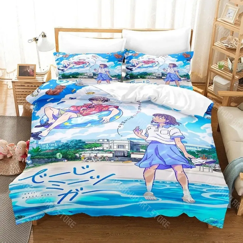 3D Printed Deji Meets Anime Girl Bedding Set for Boys Girls Duvet Cover And Pillowcase Twin Queen King Full Single Double Sizes