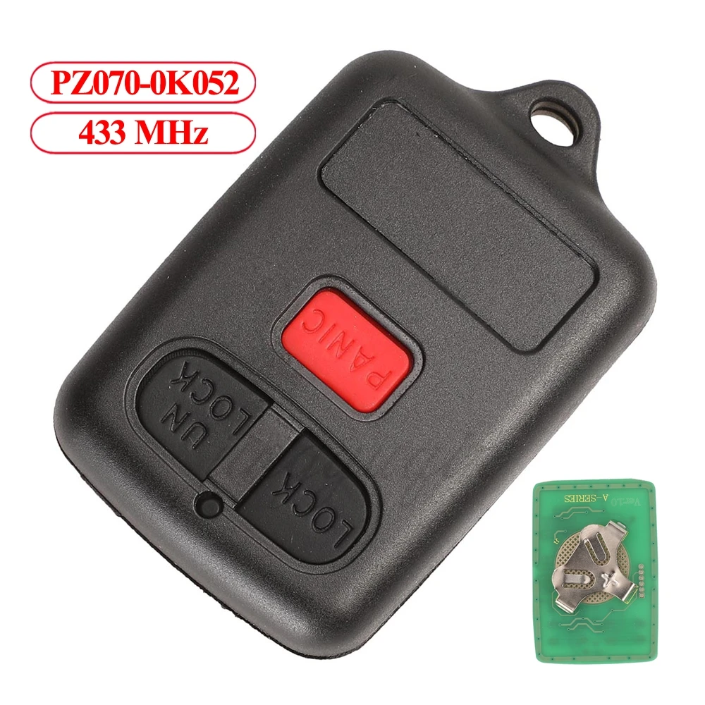 Jingyuqin PZ070-0K052 433MHz For Toyota Corolla Altis Revo Vios Remote Car Key Alarm 3 Buttons Transmitter Auto Fob