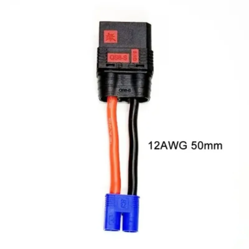 QS8-S Female to EC8/XT90H/EC5/XT60/T Plug/EC3 Male Connector 10AWG 12AWG 50mm Conversion Cable Adapter Wire for RC Aircraft