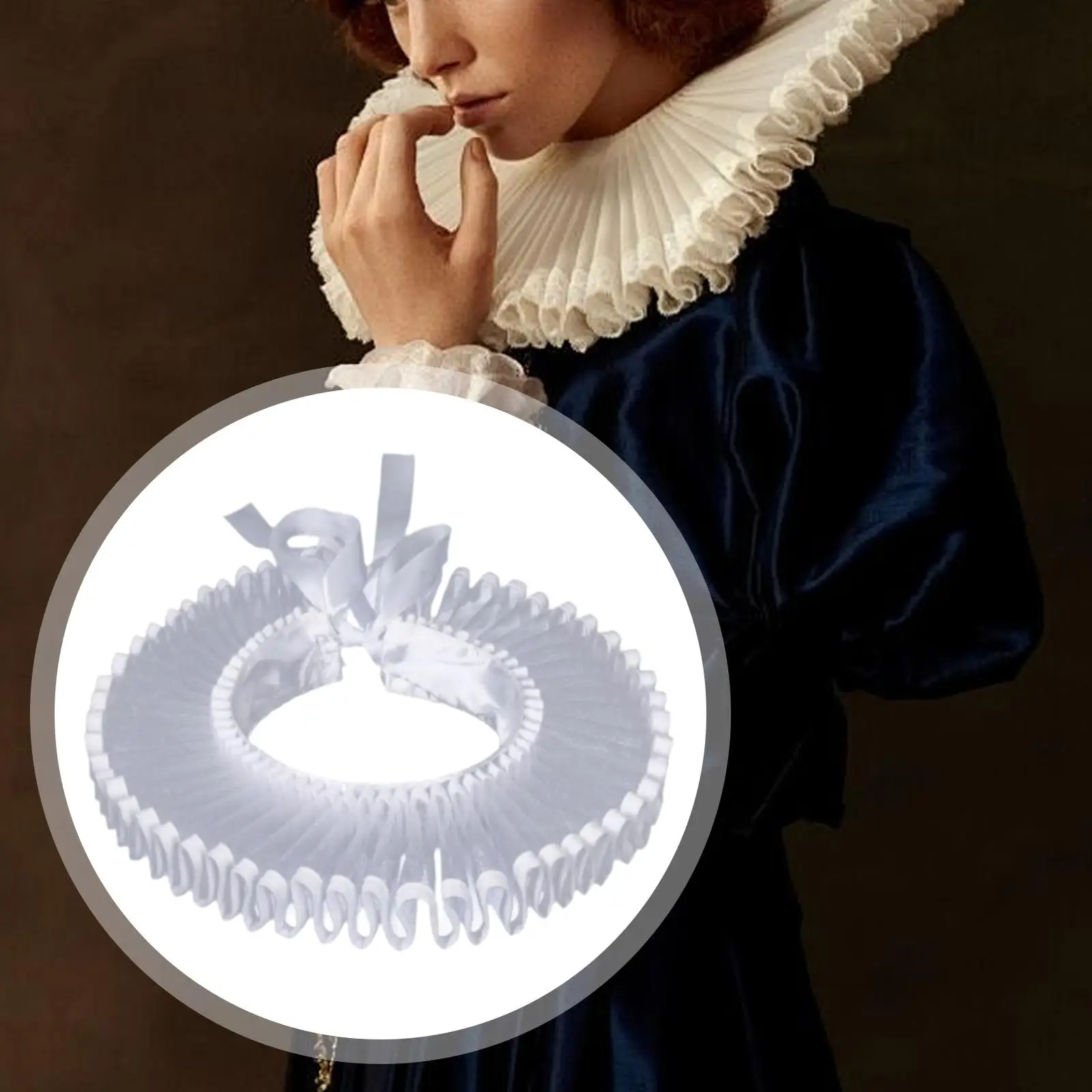 

Воротники с рюшами на шее клоуна для фотореквизита, готическая праздничная вечеринка