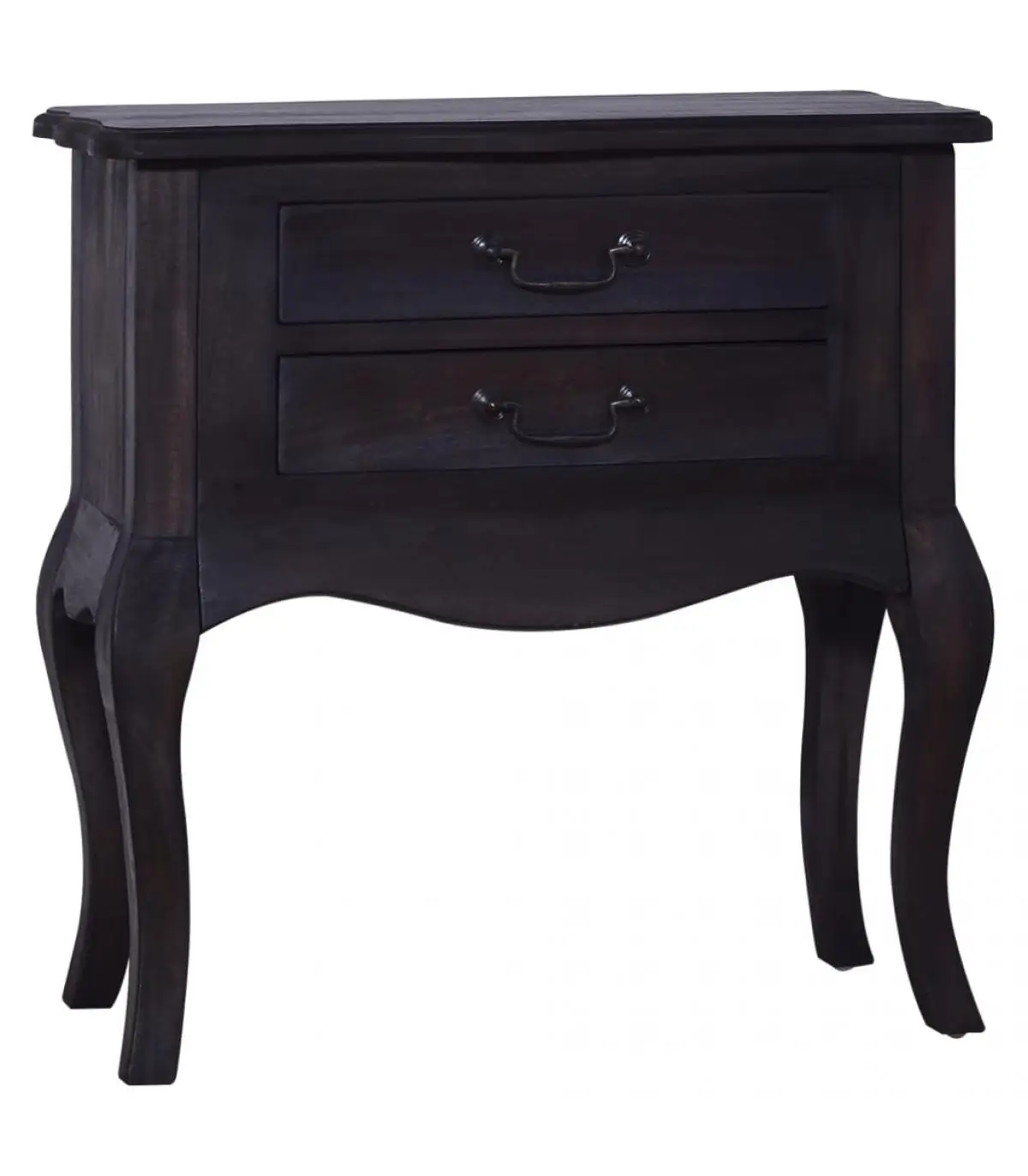 Black mahogany solid wood side table bedside table 60x30x60 cm