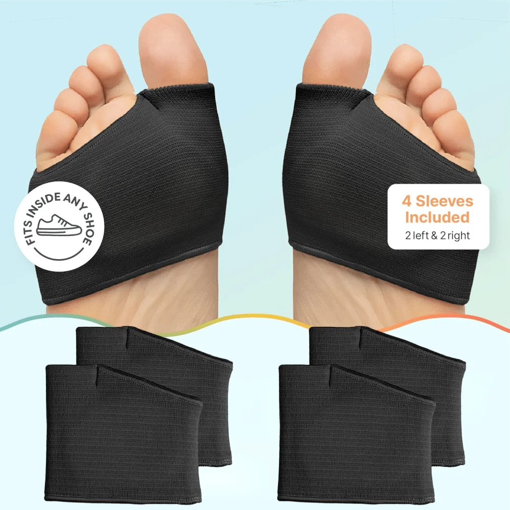 

Набор из 4 пар вкладышей для стоп, накладок на пальцы и подушечек для свода стопы, мужские и женские, антифрикционные носки, средства по уходу за ногами для стояния, бега, танцев