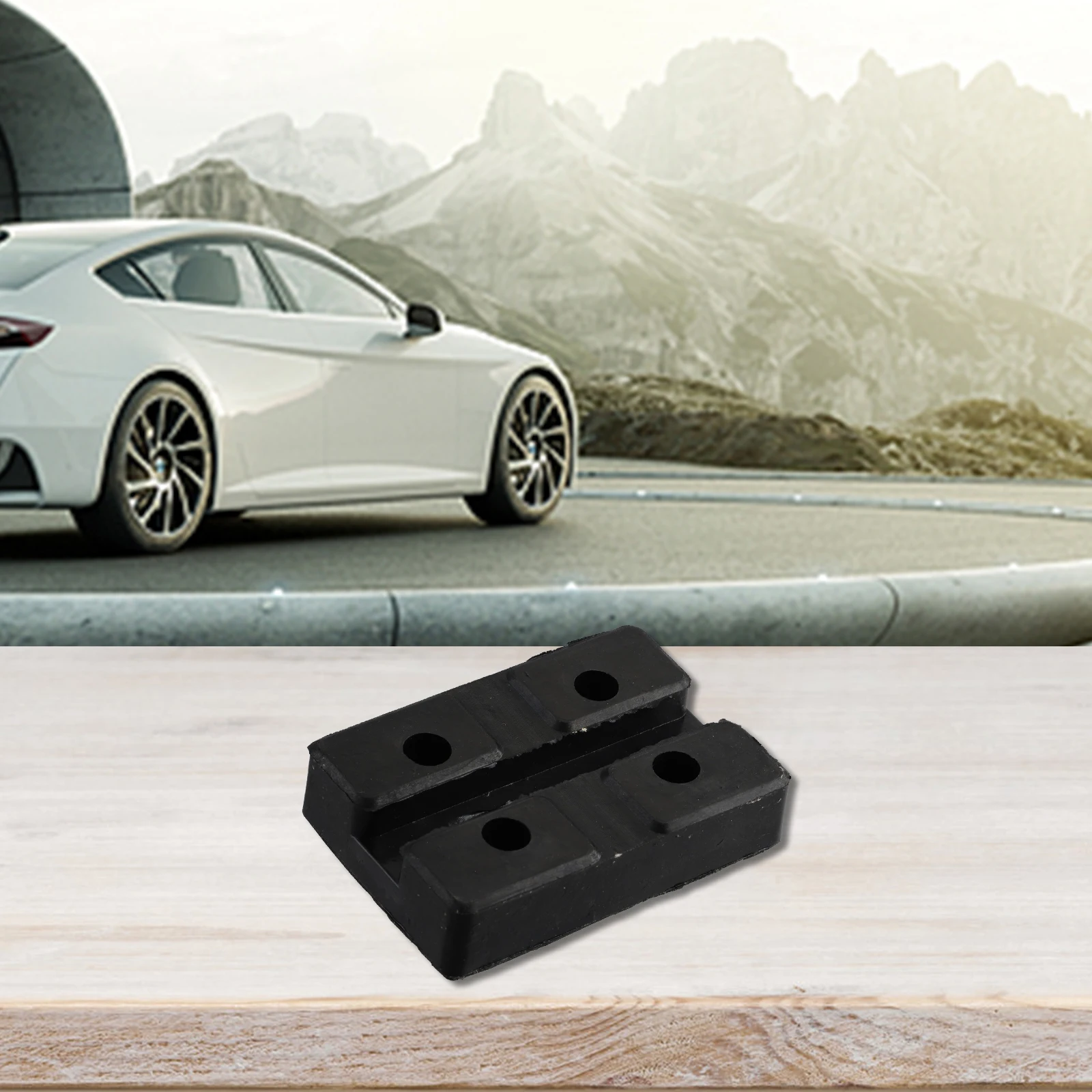 

Сверхмощная резиновая опора для двух автомобильных подъемников, предназначенная для предотвращения сжатия и повреждения рельсов шасси автомобиля.