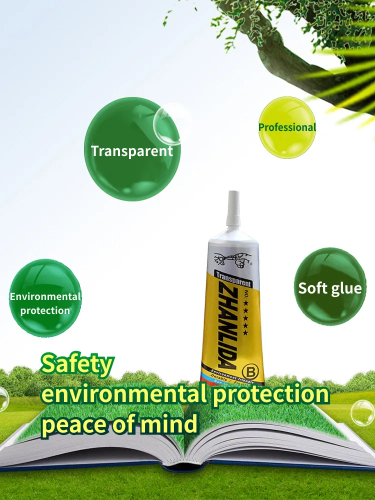Zhanlida B Book Repair Glue Com Ponta Aplicadora de Precisão Transparente 15ML