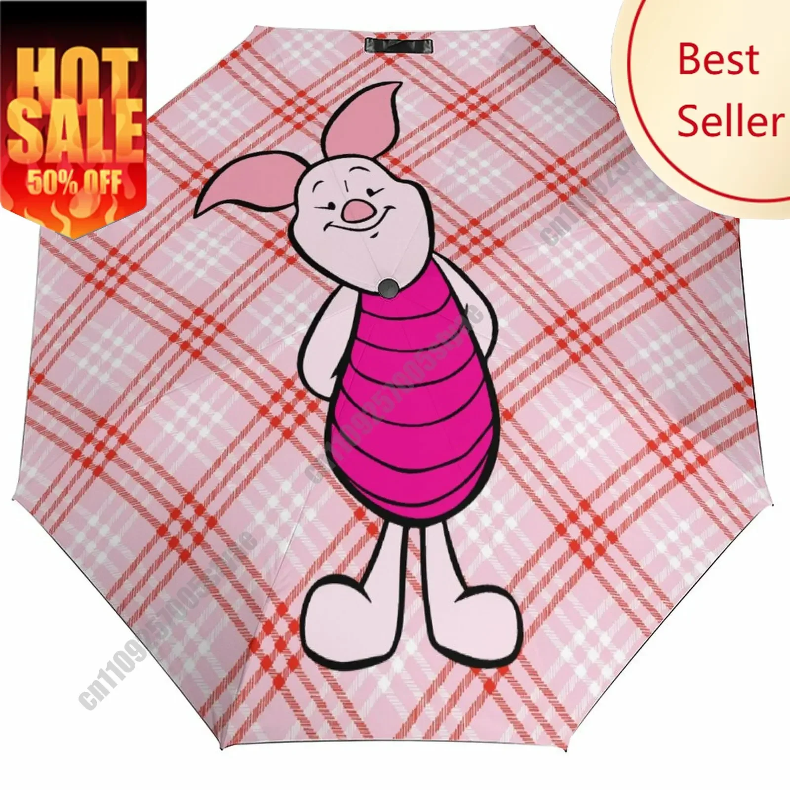 

Piglet Umbrella Disney Cartoon 3 Fold Auto Suitable Both Sunny Rainy Days Decoration Gifts Decor Custom Umbrella