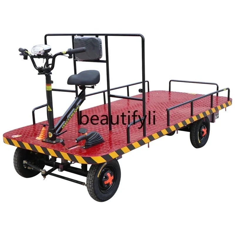 

Electric flatbed truck high-power four-wheel cargo pulling warehouse construction site truck load king