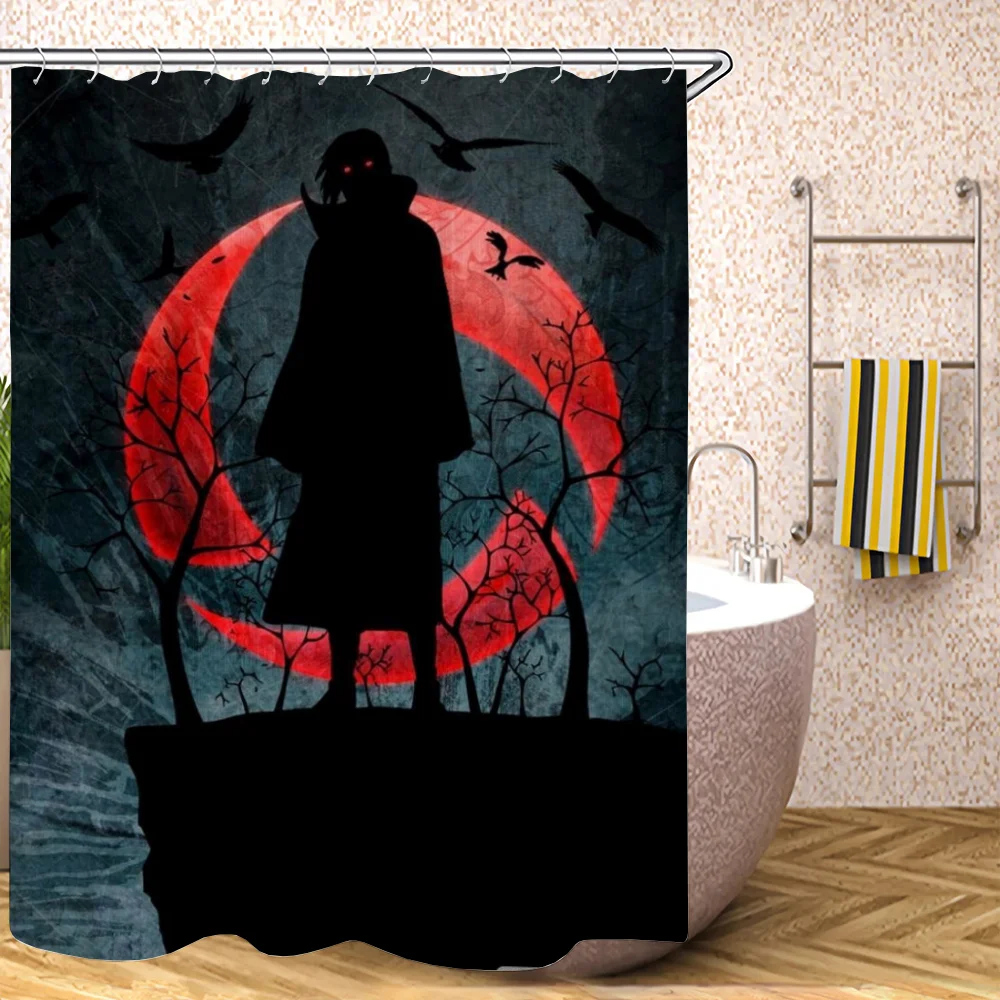 Narutos Shower Curtains for Bathroom Curtain Bath Folding Partition Accessories Bedrooms Waterproof Fabric Things the Set Home