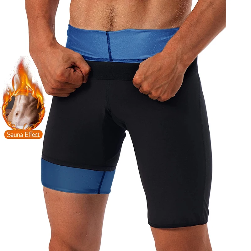 Sauna Sweat-Shorts für Männer Heißer Thermo Leggings Engen Mittleren-Hosen Polymer Fitness Körper Shaper Sauna Mesh Schritt Workout shapewear