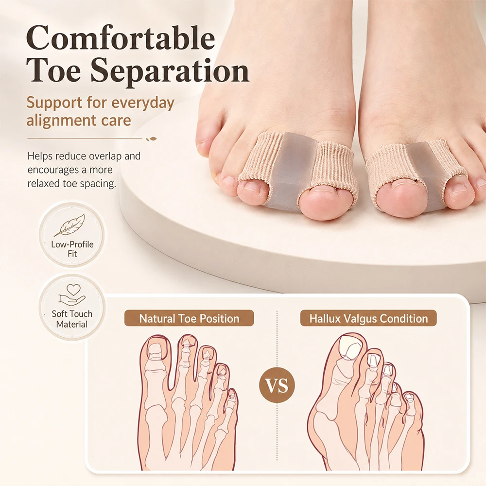 Pedicure Bones Orthopedics Silicone Toe Separator Bunion Corrector Gel Insoles Foot Care Shoes Comfort Support Tool CORRECTiON