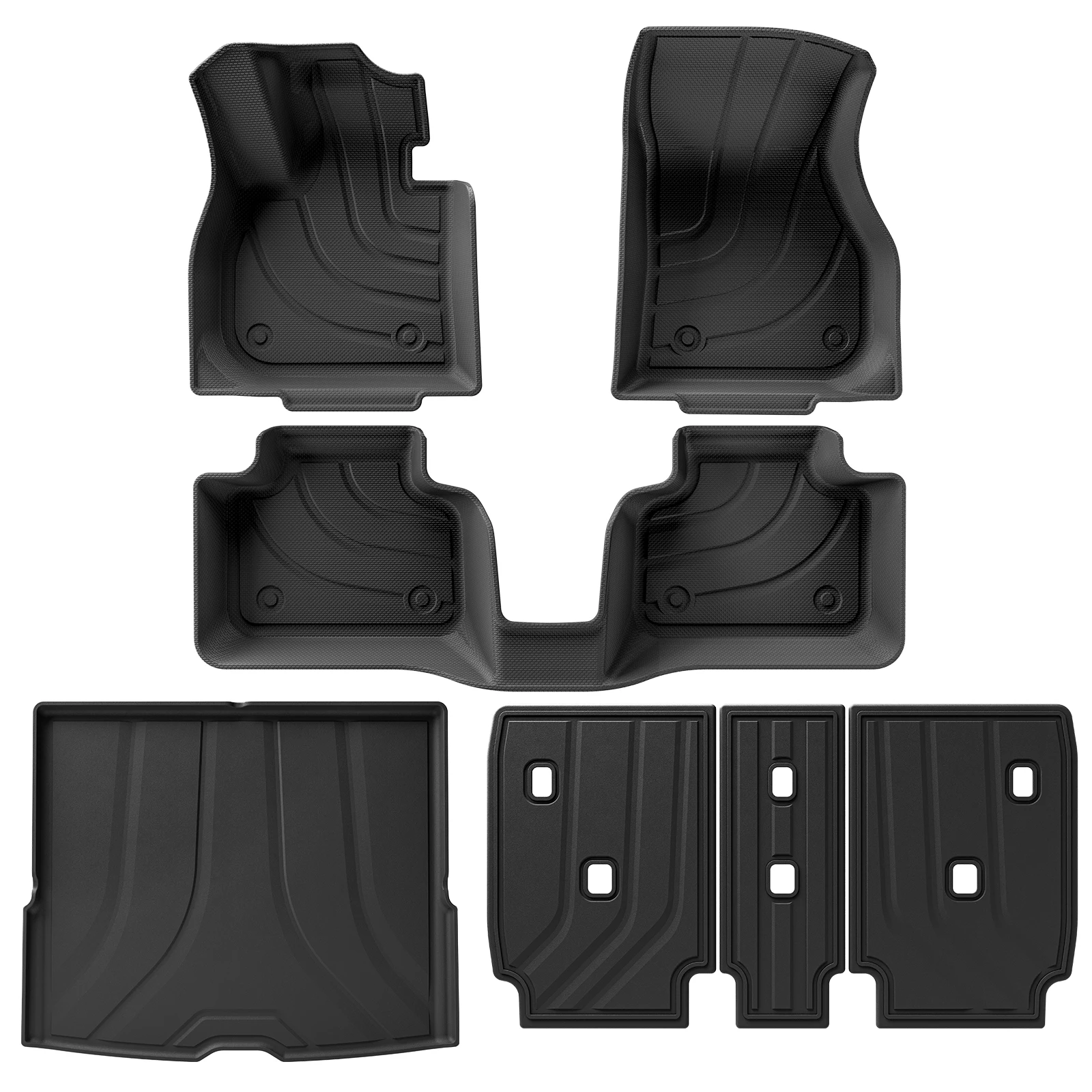 für BMW X1 2023 2024 TPE 3D Auto Fußmatten Kofferraum/Rückenlehne Pad Geruchlos Zubehör Schwarz