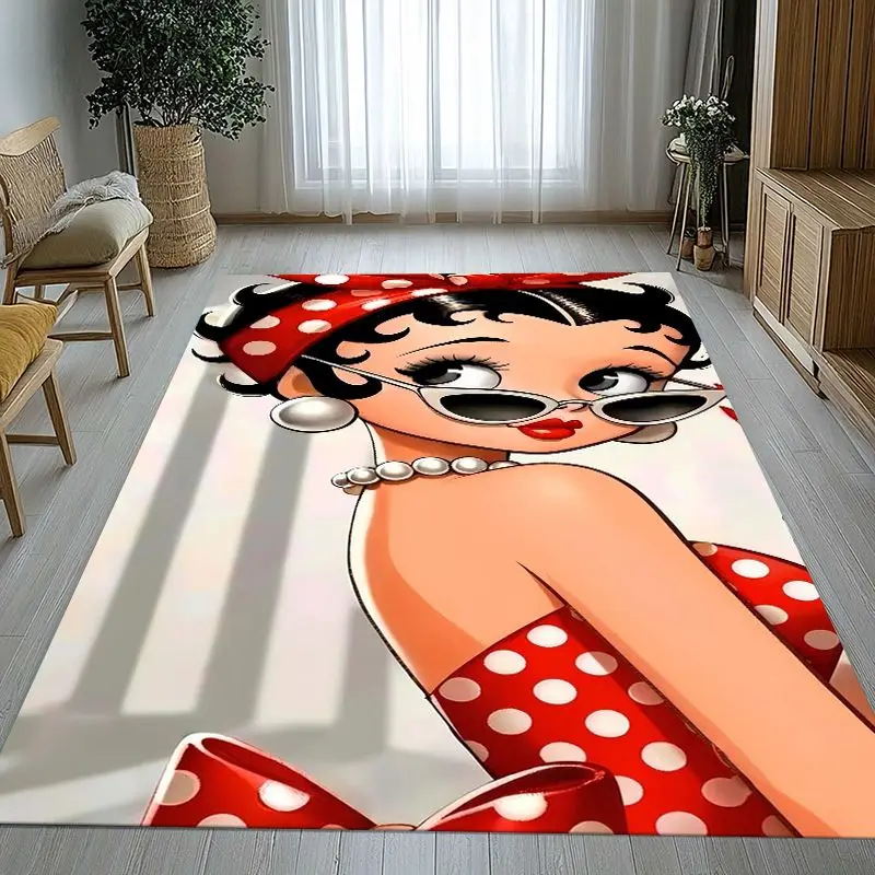 Cute B-Betty Girl B-Boop Cartoon Soft Non-Slip Large Area Rug for Living Room,Bedroom Playroom Carpet Mat for Sofa,Home Decor