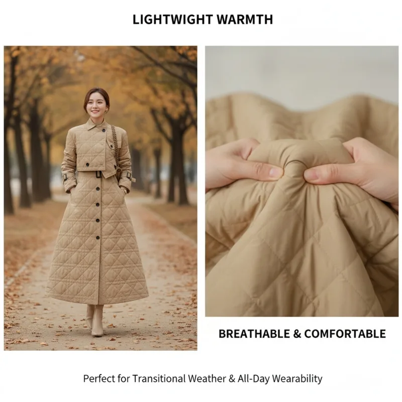 

Women's Dresses Jacket 2 Piece Set Cotton Coat Korea Patchwork Turn-down Collar Princess Sleeve Vintage Elegant Long Dress Top