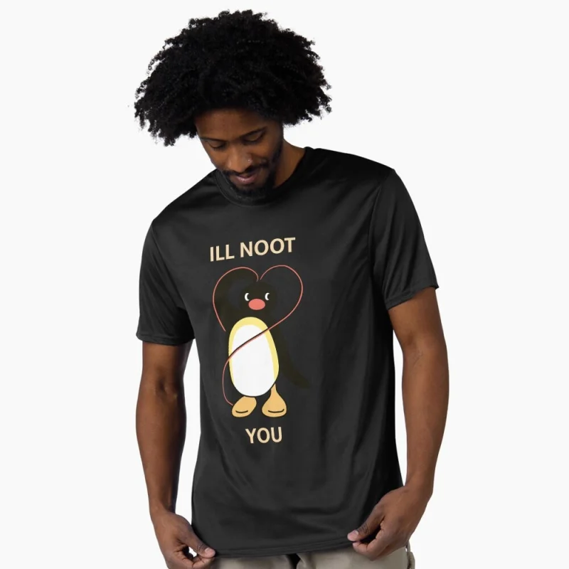 

0330 Noot Noot Pingu Meme Gift t shirt for men Funny cartoon Graphic Clothes 100% cotton printed Y2K clothing Large size tee