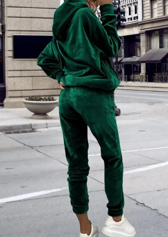 

Women's Versatile Long Sleeve Korean Velvet Hoodie Set Autumn 2025 New Fashion Comfortable Casual Outfit