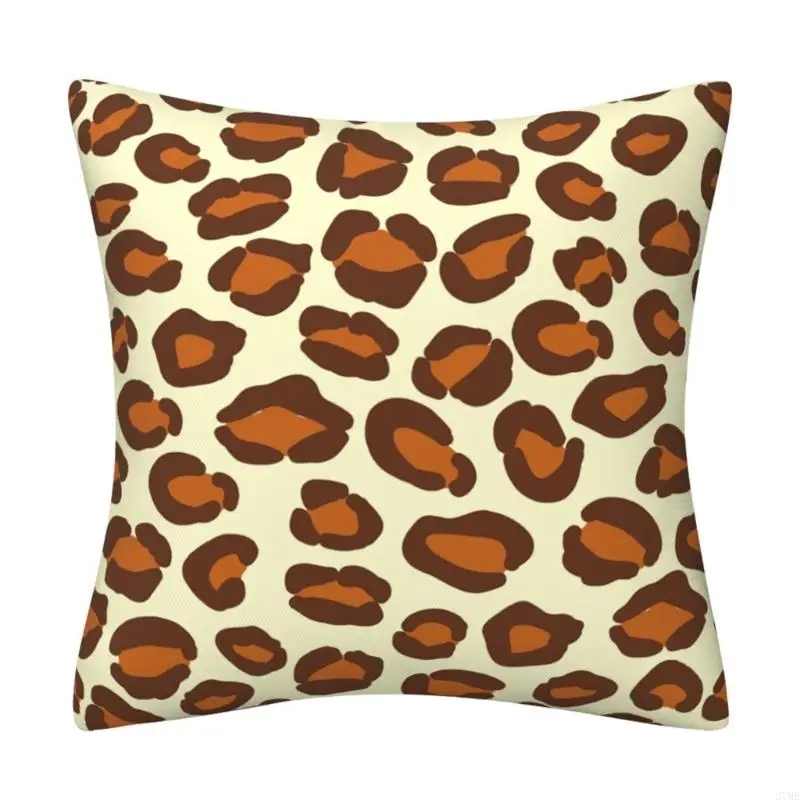 37ME Leopard Print Throw Pillowcase Pillow Covering Velvety Texture Quick Drys Cover