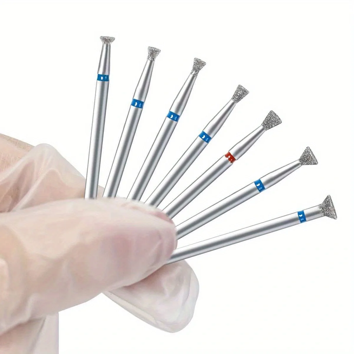 7 ピース/セットキューティクルクリーンネイルドリルビット削除オーバーフロー接着剤ツールネイルエッジ治療ダイヤモンド研削盤アクセサリー
