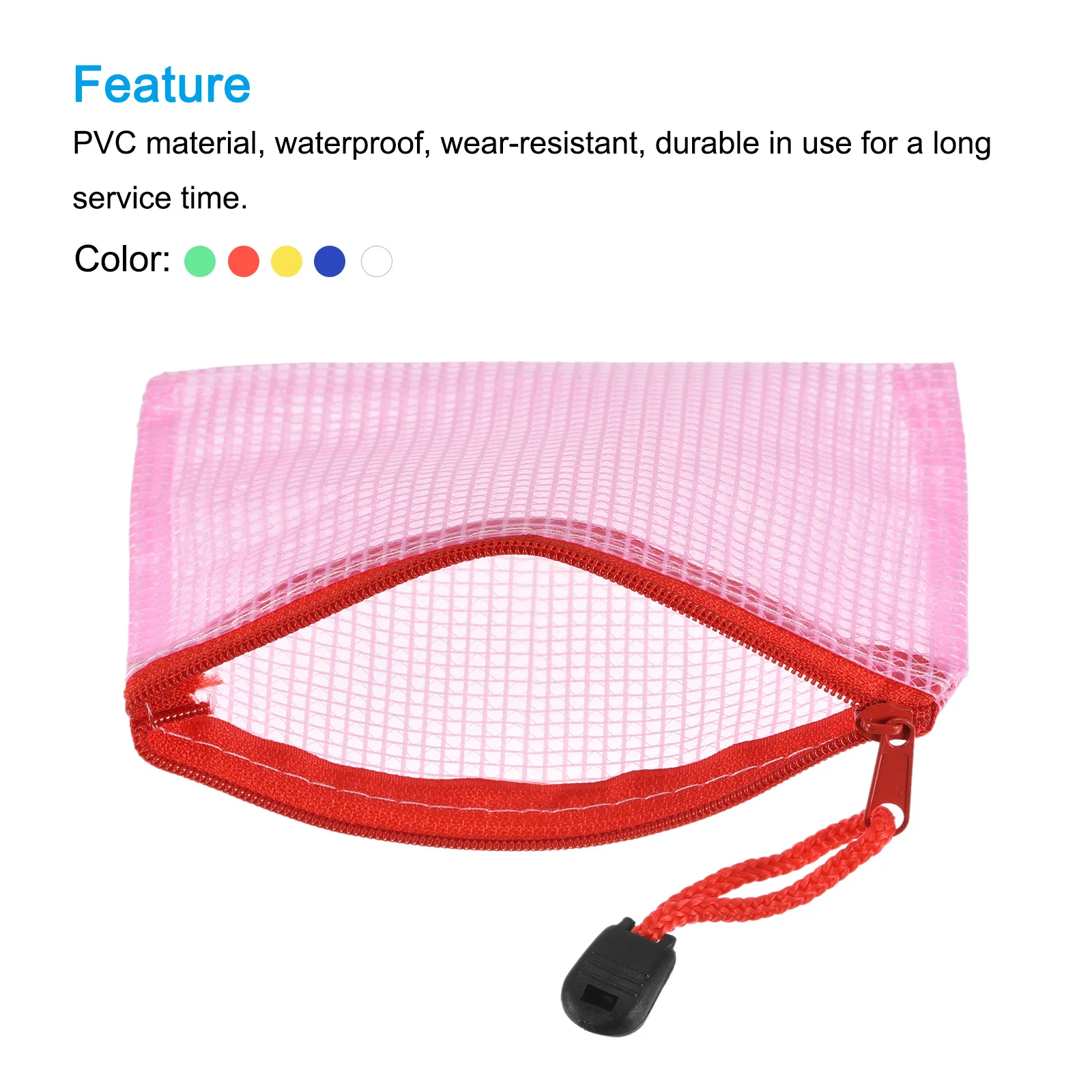 Imagem -04 - Waterproof Mesh Zipper Pouch para Documentos Pastas de Arquivos Estojo Bolsas de Armazenamento Material Escolar e de Escritório Pcs a5 a6 b6 b8