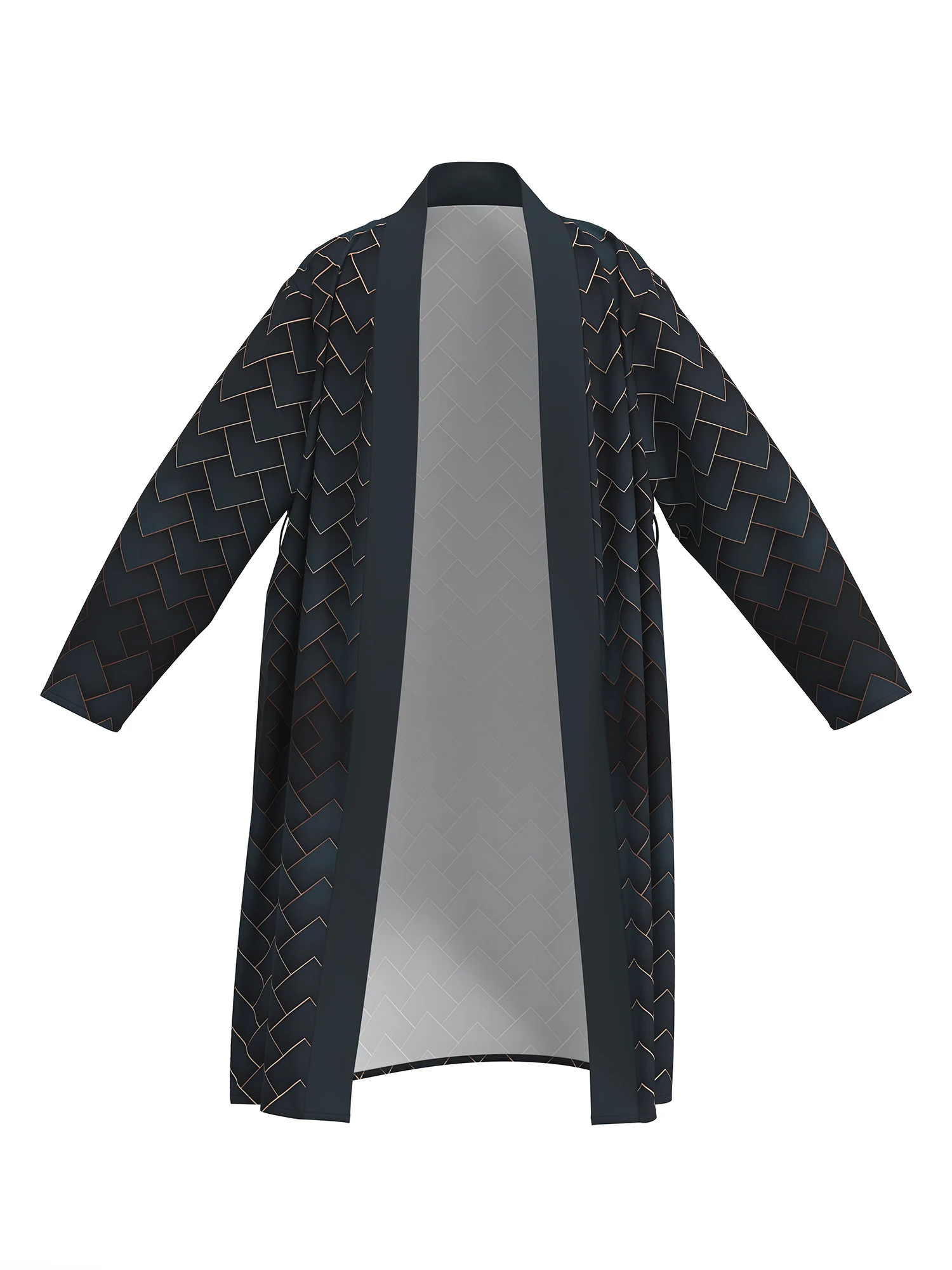 2026 new men's home robe 3D digital full-print casual bathrobe spring and summer thin quick-drying home robe with belt can be wo