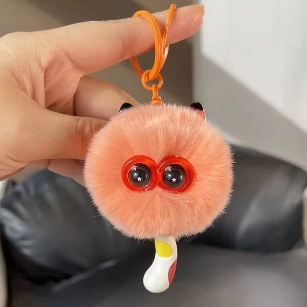 Cute Cartoon Plush Pendant Creative Couples Imitation Rex Rabbit Fur Plush Keychain Cute Kitten Kawaii Trendy Backpack Pendant