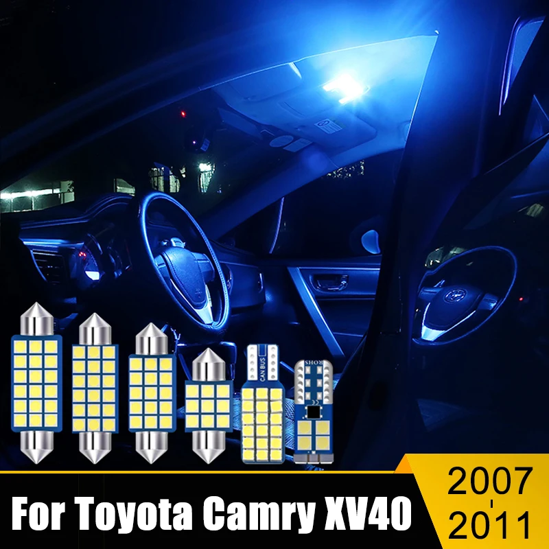 

For Toyota Camry 40 XV40 2007 2008 2009 2010 2011 8PCS LED Car Dome Reading Lights Trunk Lamps Vanity Mirror Bulbs Accessories