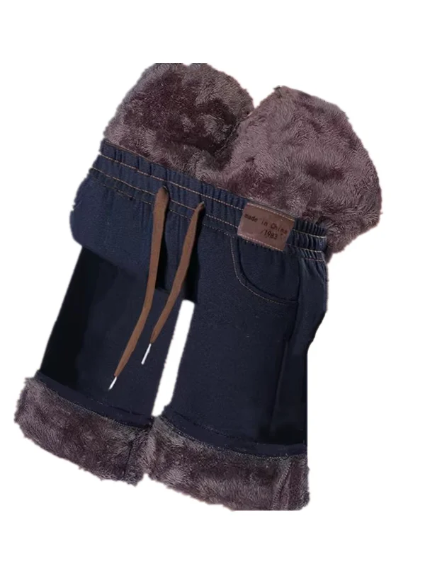 Spodnie damskie z wysokim stanem, ocieplane, na jesień i zimę, proste nogawki, szerokie nogawki, codzienne jeansy, eleganckie spodnie dla kobiet.