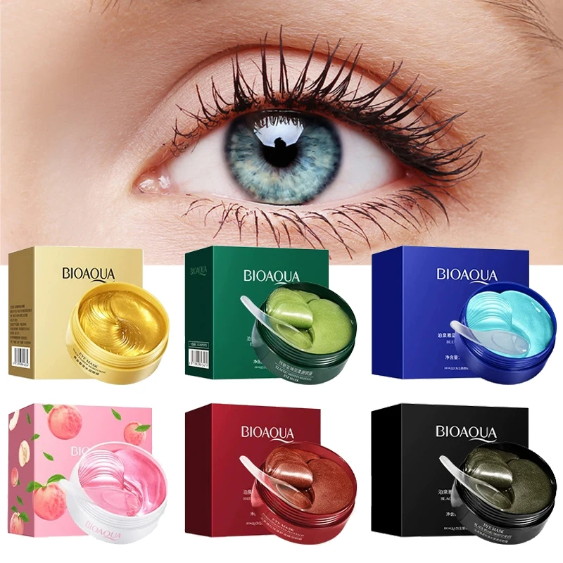 60 Parches de Colágeno Cristalino BIOAQUA para Ojos, Anti-Ojeras, Hidratantes, Antiarrugas, Antienvejecimiento, Cuidado de la Piel de los Ojos