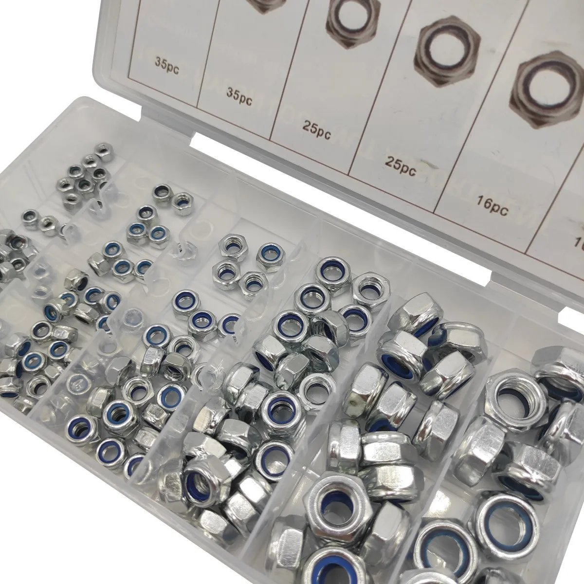 fastener-hardware-146pc-anti-loosening-nut-combination-locking-hexagonal-screw-cap-set