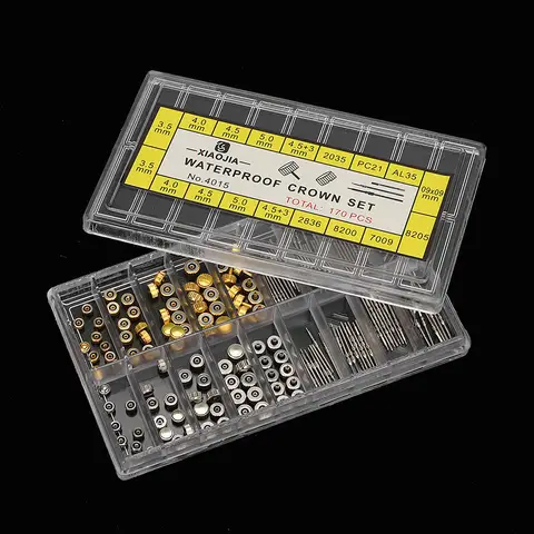Watch Crowns Watch Stem Extender + Crowns Accessory Repairing Replacement Tool Kit with Box Watch Extension