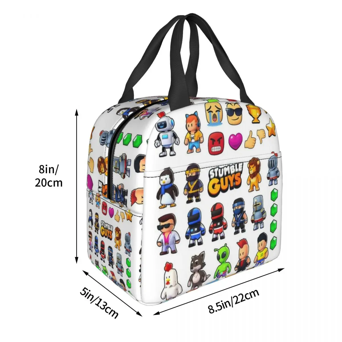 Borsa per il pranzo isolata con motivo boundlen gioco per cartoni animati ad alta capacità borsa termica riutilizzabile Tote Lunch Box School Bento