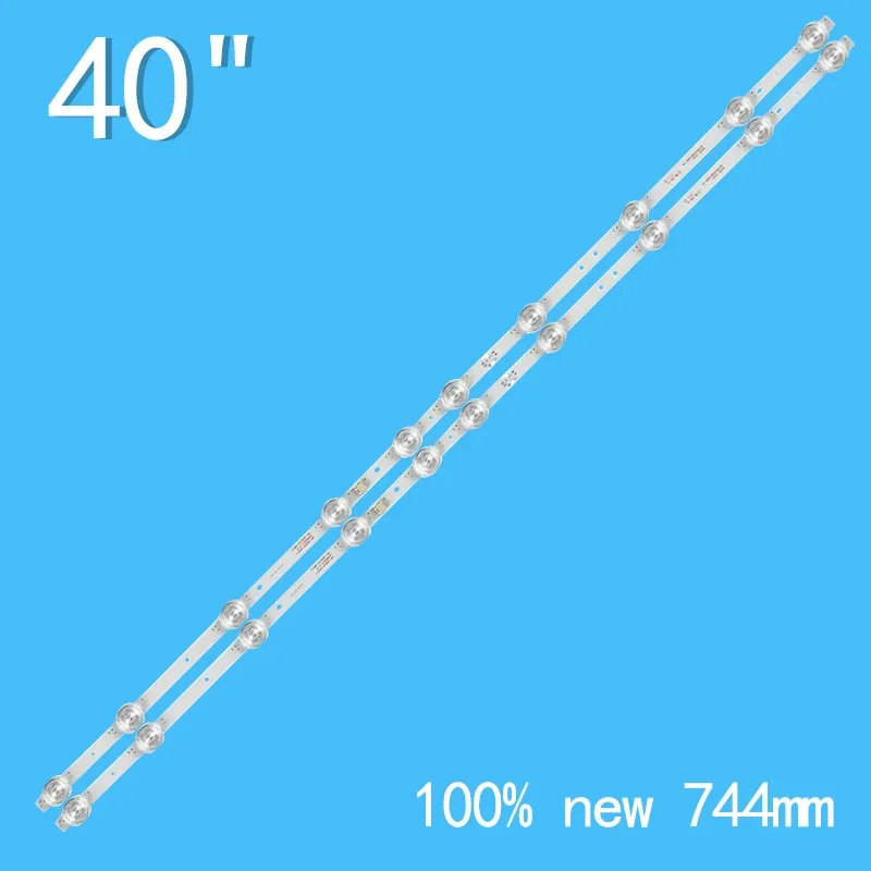 New 2PCS/lot 744mm 10LEDs 6V For 40