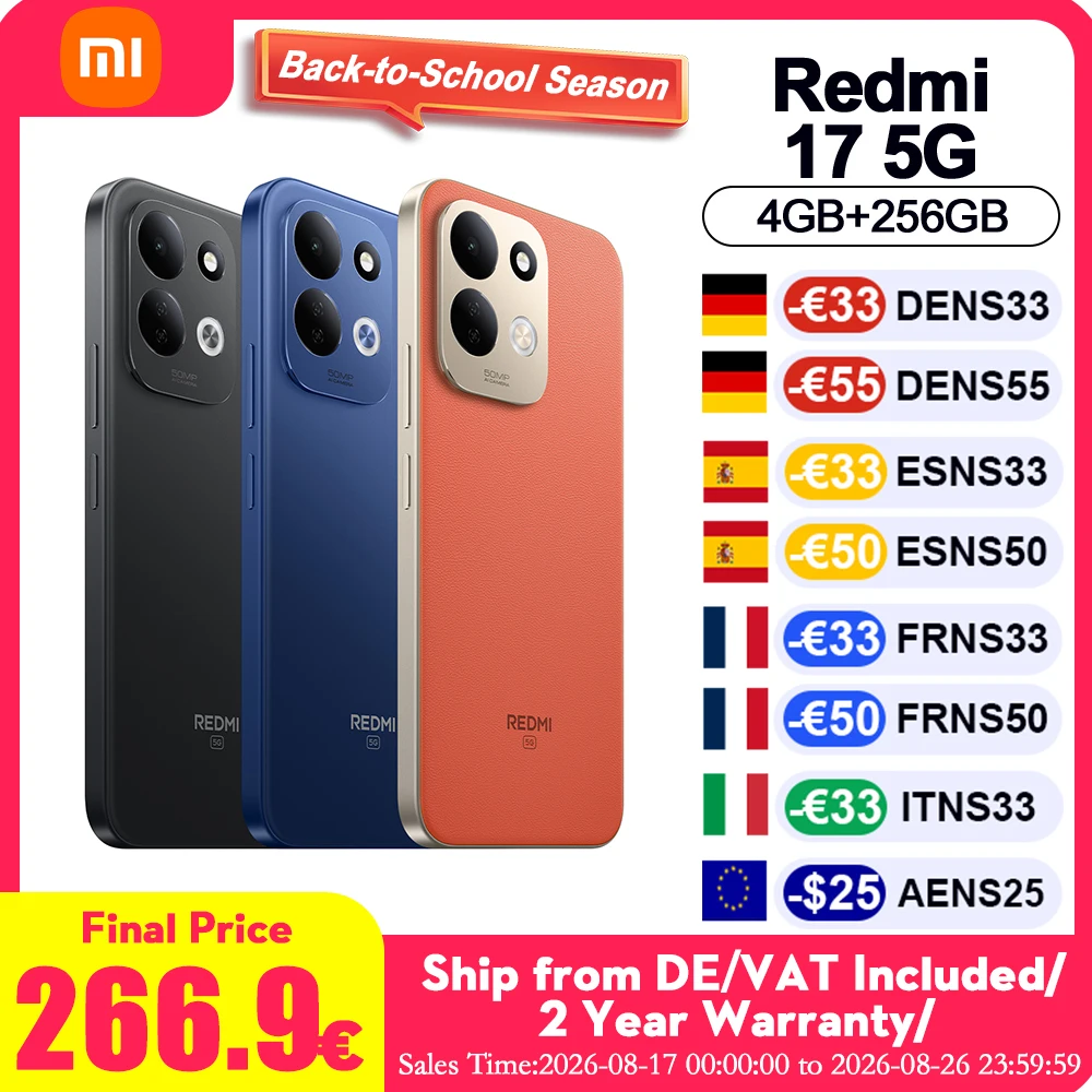 Versión Global Redmi 17 5G, Teléfono Móvil con NFC, Cámara Dual IA de 50MP, Bat…