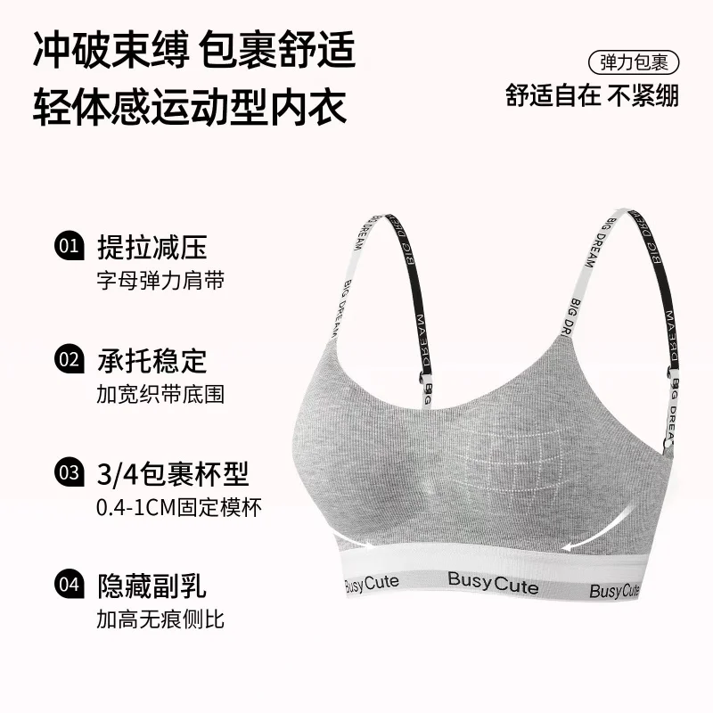 High Quality Thread Seamless Sports Bra Female Comfortable Back Shaping Cover Female