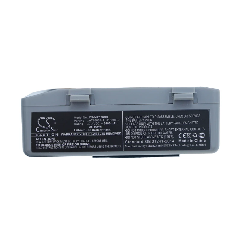 CameronSino BarcodeScanner Battery For Zebra:AT16004-1,H16004-LI,QL220,QL220+,QL320,QL320+,QL220 Plus,QL320 Plus,3400mAh/25.16Wh